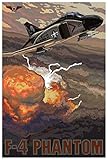 Art of Place F-4 Phantom Bomb Run Giclee Art Print Poster from Travel Artwork by Artist Paul A. Lanquist 12' x 18'