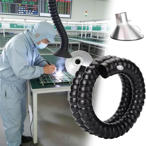 Flexible Heat-Resistant Dust Collection Hose & Articulated Fume Arm for Welding, Jewelry, Electronics Repair - 2m/6.6ft, 68mm/2.7in Fume Extractor Tool