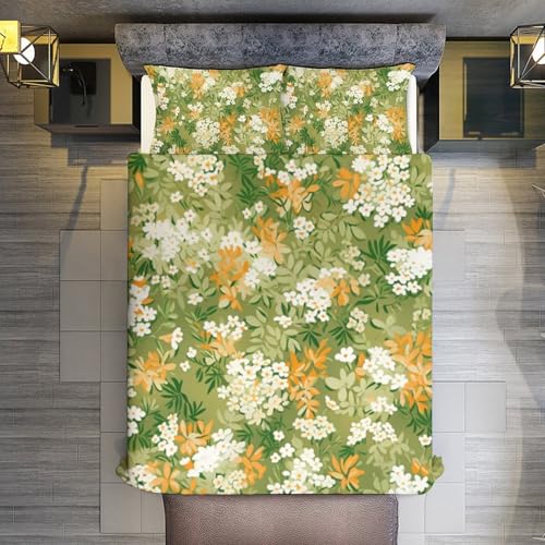 Funda nórdica floral de microfibra suave de granja con 2 fundas de almohada 7