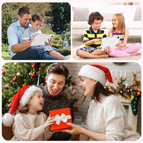 Image of 10 Inch Android 15 Kids Tablet, 10GB RAM 64GB ROM, 6000mAh Battery, Parental Control, Iwawa Educational Learning Apps, Tablet for Kids 3-7(Pink)