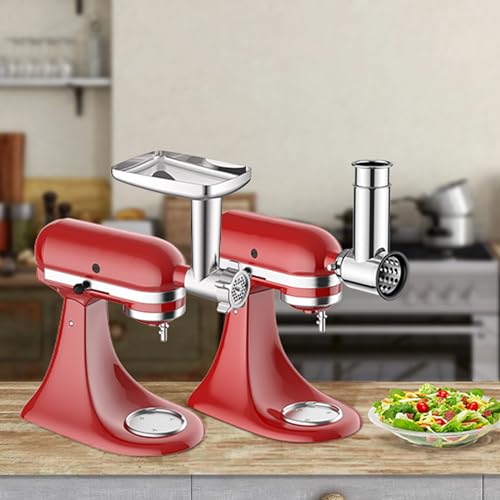 Meat Grinder & Stainless Steel Slicer Shredder Attachment for KitchenAid Stand Mixer, Includes Metal Food Grinder Attachment with Sausage Stuffer Tubes and Salad Machine Accessory by InnoMoon by InnoMoon - Image 7