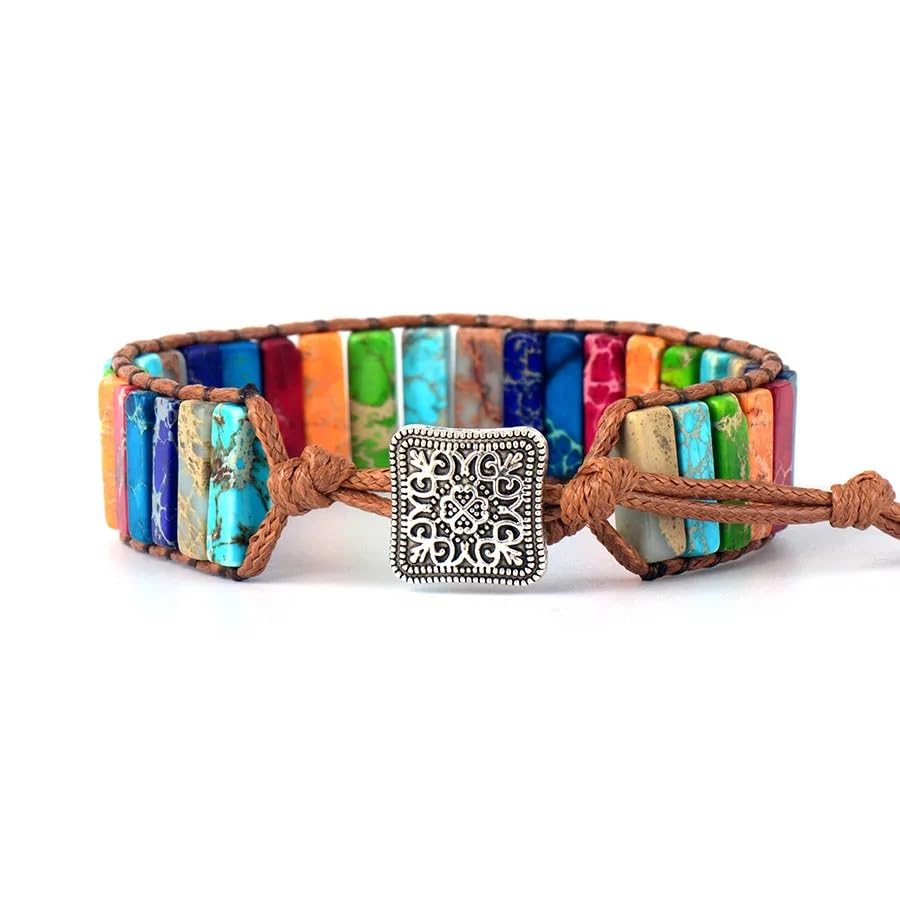 El Regalo Tibetan 7 Chakra Stone Bracelet Natural Assorted Gemstone Tube Beaded Braided Bracelet (B0D67GRM6W) Amazon Price History, Amazon Price Tracker