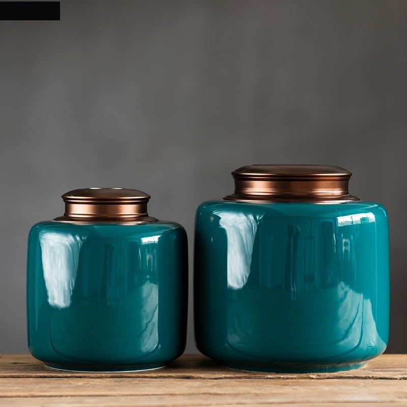Ceramiczny słoik na żywność ceramiczny pojemnik na herbatę metalowa pokrywa zamknięty słoik duży pojemnik na herbatę pojemnik na herbatę organizer do przechowywania zbiornik na herbatę puszka