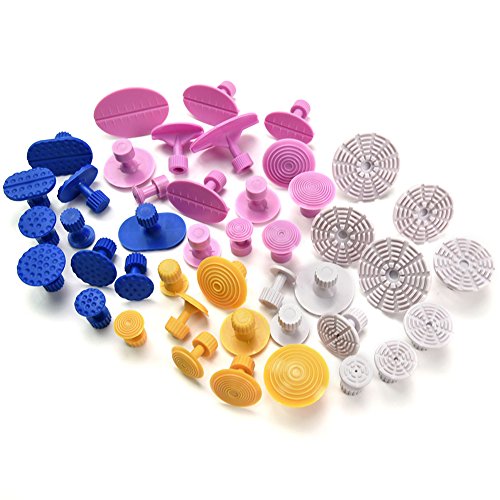 Wcaro Dent Removal Puller Tabs 44pcs Automotive Paintless Dent Repair Tools Glue Pulling Tabs Car Body Dent Remover Tool Glue Puller Sets Tabs