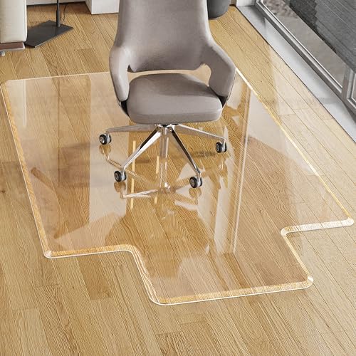 MESAILUP Beveled Edge Office Chair Mat for Carpet or Hardwood Floor, Crystal Clear 48" x 60" Desk Computer Chair Mat with Lip for a Smooth Glide and Easy Roll On/Off, Hard Heavy Duty and Non-Slip Pad by MESAILUP - Used condition - US$276.96