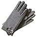 AKAROA ESTD 2019 Liz - Guantes para mujer para pantalla táctil, forro de peluche extrasuave, material de jersey elástico, 100% vegano gris L-XL