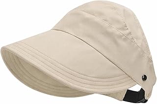 AAVRIX Women Cotton Sun Hats, Wide Brim Visor Hat, UV Sun Protection Golf Cap with Retractable Side Brim, Fashion Breathab...