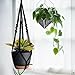 Bouqlife 3 Pack Self Watering Hanging Planters Macrame Plant Hangers with Indoor Flower Pots, 3 Different Size Hanging Basket, Plant Hanger with Hooks for Garden Home Decor Black