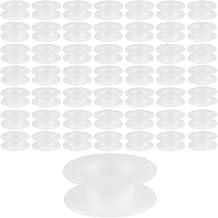 HAKZEON 50 Pack 55mm White Plastic Empty Spools and Bobbins, 2 Inch Durable Round Empty Wire Spool for Induction Coils Thread String Rope Chain Storage