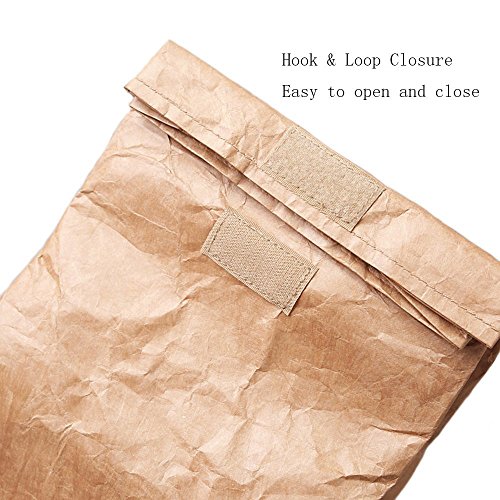 Hangnuo 2 Pack Insulated Brown Paper Lunch Bags Reusable, Retro Lunch Sacks For Adults Work Office, Brown Paper - 10" X 8" X 4.3" #TOP4