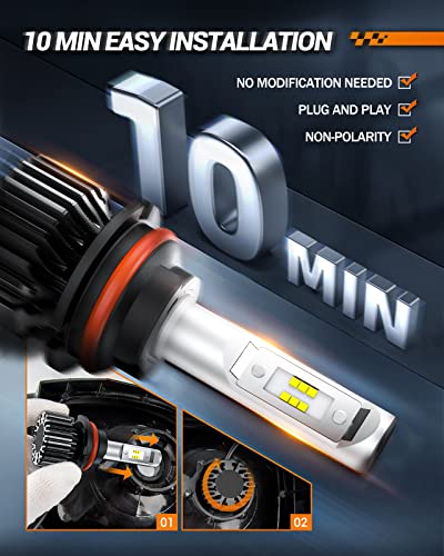 SEALIGHT 9007/HB5 Light Bulbs, 9007 Dual Beam Bulbs, 22000 LM 9007 Light, 600% Super Bright White Light Bulbs, Powersport or Fog Plug-N-Play, Pack of 2 - Image 5