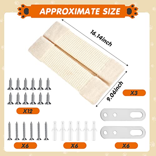 Taiyin OJ-220803-A 3 Pack Corner Pet Scratch Pad Mounted Corner Wall Cat Scratcher Hanging Sisal Cat Scratch Pad Vertical Anti Scratching Cat Wall Protector thumb #1