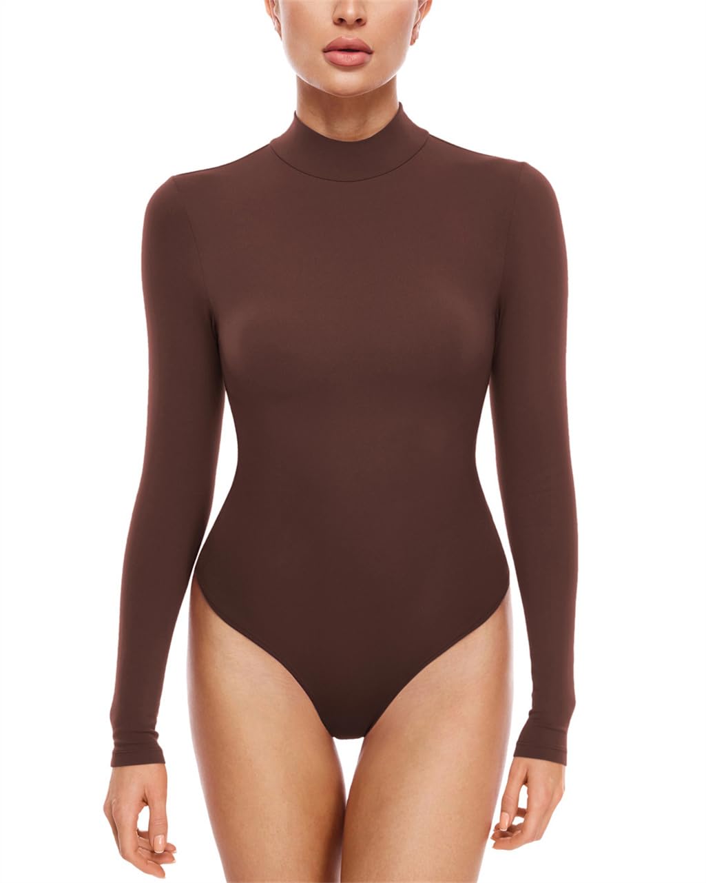 Body femme col roulé manches longues premium, sous-vêtement thermique extensible et doux