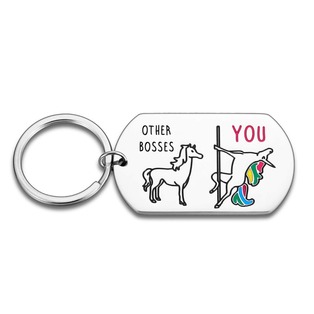 Funny Boss Gifts for Men Women Office Mentor Manager Supervisor, Unicorn Boss Lady KeychainÃ‚ for Going Away Celebration Appreciation Trophy Pendant