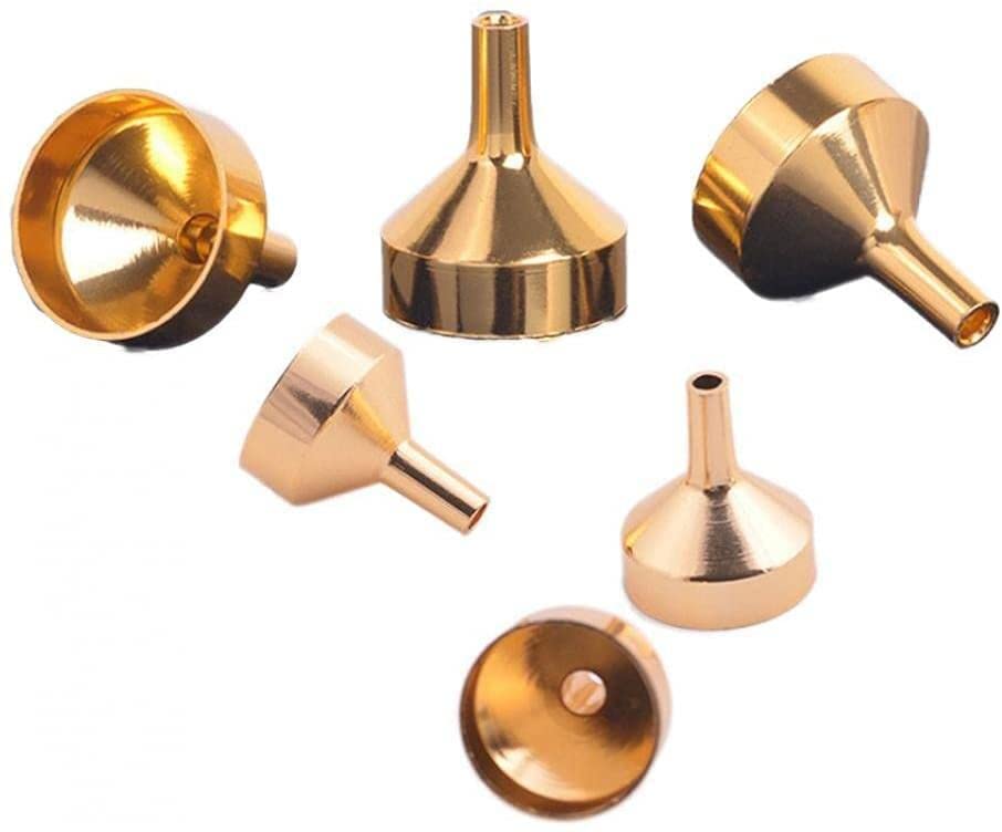 Generic 6Pcs Small Metal Funnels for Filling Small Mini Bottles or Containers Household Items Metal Pipette,Kitchen Accessories Professional