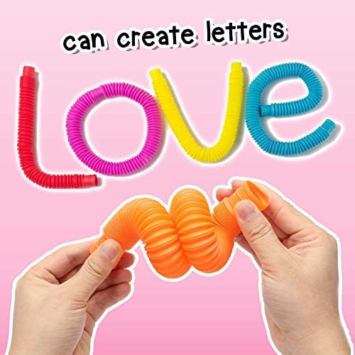 Pop Tube Fidget Toys - Sensory Toys for Autism, Stress Relief Toy, Fidget Party Bag Fillers, Pipe Sensory Tools for Stress and Anxiety Relief