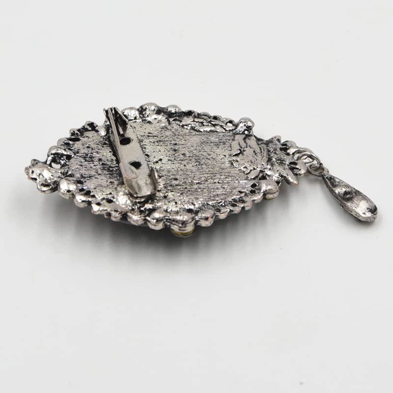 Image of lureme Vintage Elegant Victorian Lady Beauty Cameo with Crystal Brooch Pin (br000017)