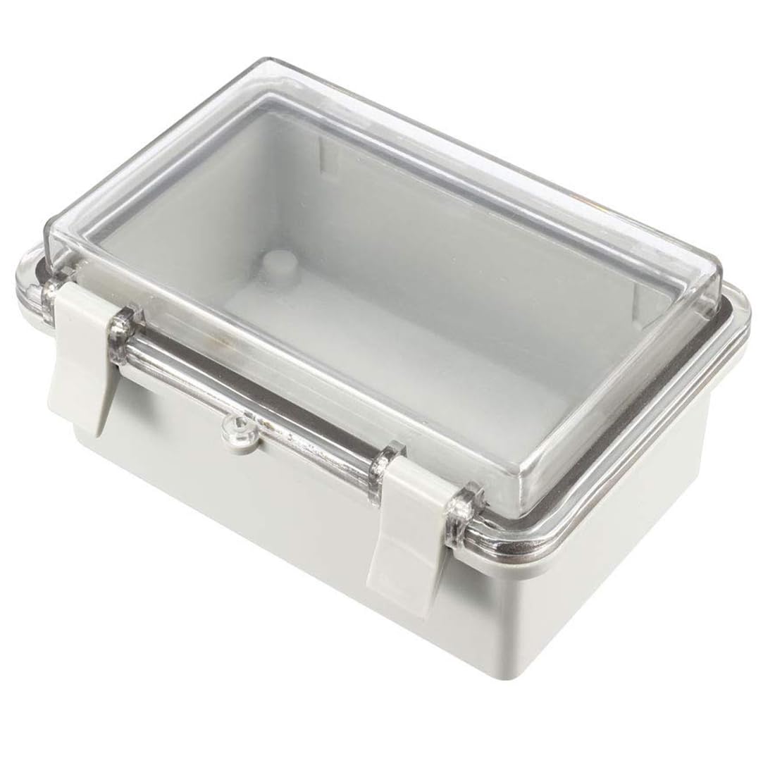 TOP-VIGOR 150x100 X70mm Wateproof IP65 Electrical Junction Box, Hinged Shell ABS Plastic Project Boxes for DIY Electronics Projects, Indoor/Outdoor Power Module Case, Instrument Case Box, Clear