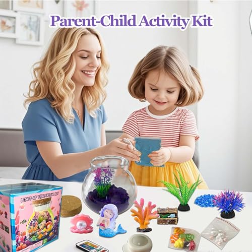 image for EUHQY Mermaid Terrarium Kit for Kids - Toys Crafts for Girls Ages 5 6 