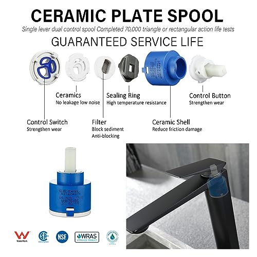 Robinet de lavabo pour vasque à poser mitigeur noir mat - 5