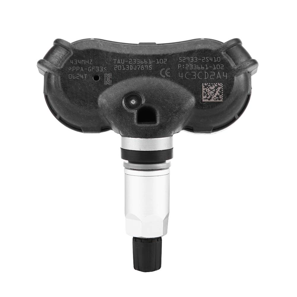 KIMISS 4 stücke ABS Auto TPMS Reifendruckkontrollsensoren Reifendrucksensor für IX35 52933-2S410 (Negro + Silber)