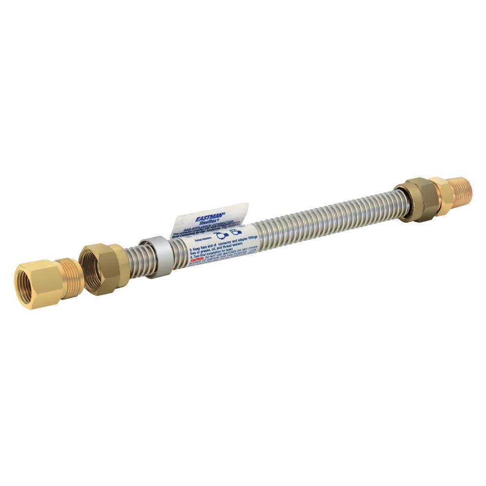 Eastman 0404136 Steel-Flex Stainless Steel Gas Connector, 1/2 inch FIP x 1/2 inch MIP, 36 inch Length