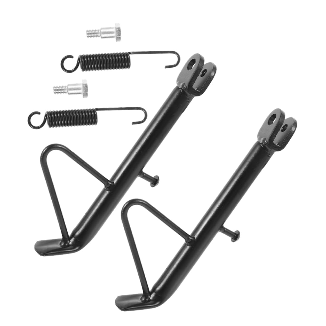 Béquille pour Moto 2 Ensembles en Fer Noir avec Ressorts