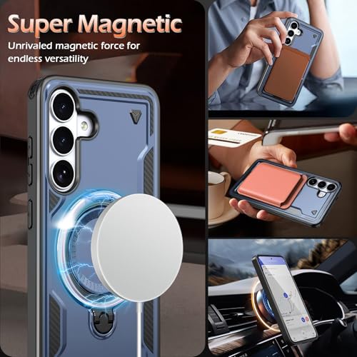 Image of for Samsung Galaxy S26 Plus Case Magnetic with stand, with Mag-Safe, with Screen Protector, Wireless Charging, Shockproof for Samsung S26 Plus 5G Phone Case, Ring Holder Cover for Samsung S26 Plus