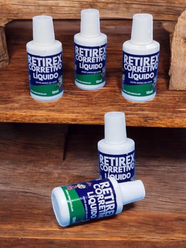 Kit 6 unidades Corretivo Escolar Líquido Retirex 18ml cada frasco a base de água Papelaria Material