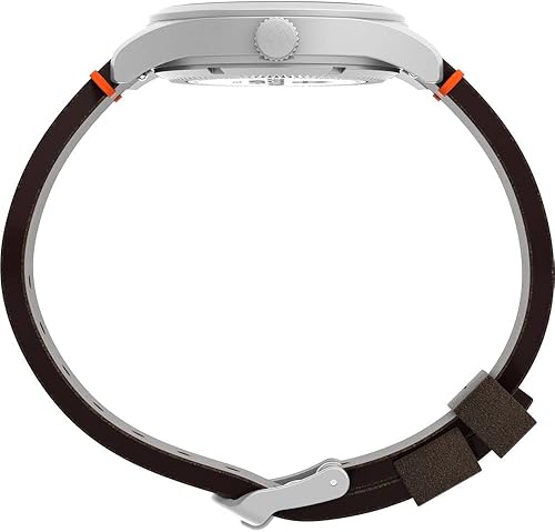 Miniatura 2 de Timex Reloj Expedition North Field Solar de 1.417 in para hombre, correa marrón, esfera negra, caja de acero inoxidable, Marrón, 1.417 in Expedición