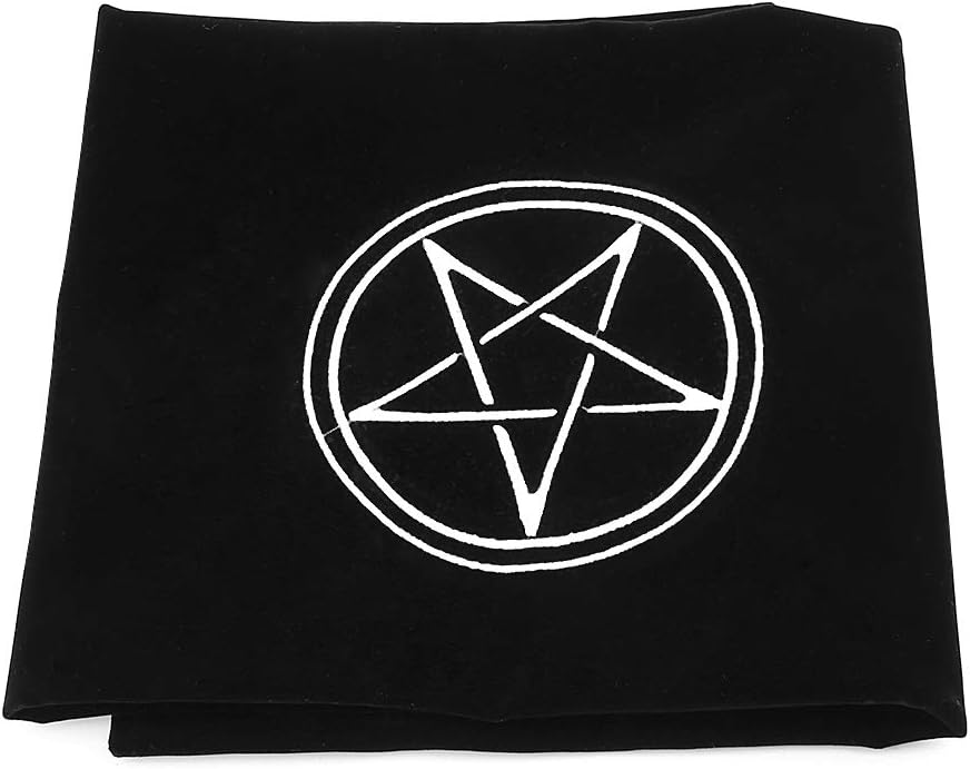 yunestry Velvet Tarot Tablecloth Altar Wicca Pentacle Sun Embroidery Board Game- 60×60cm