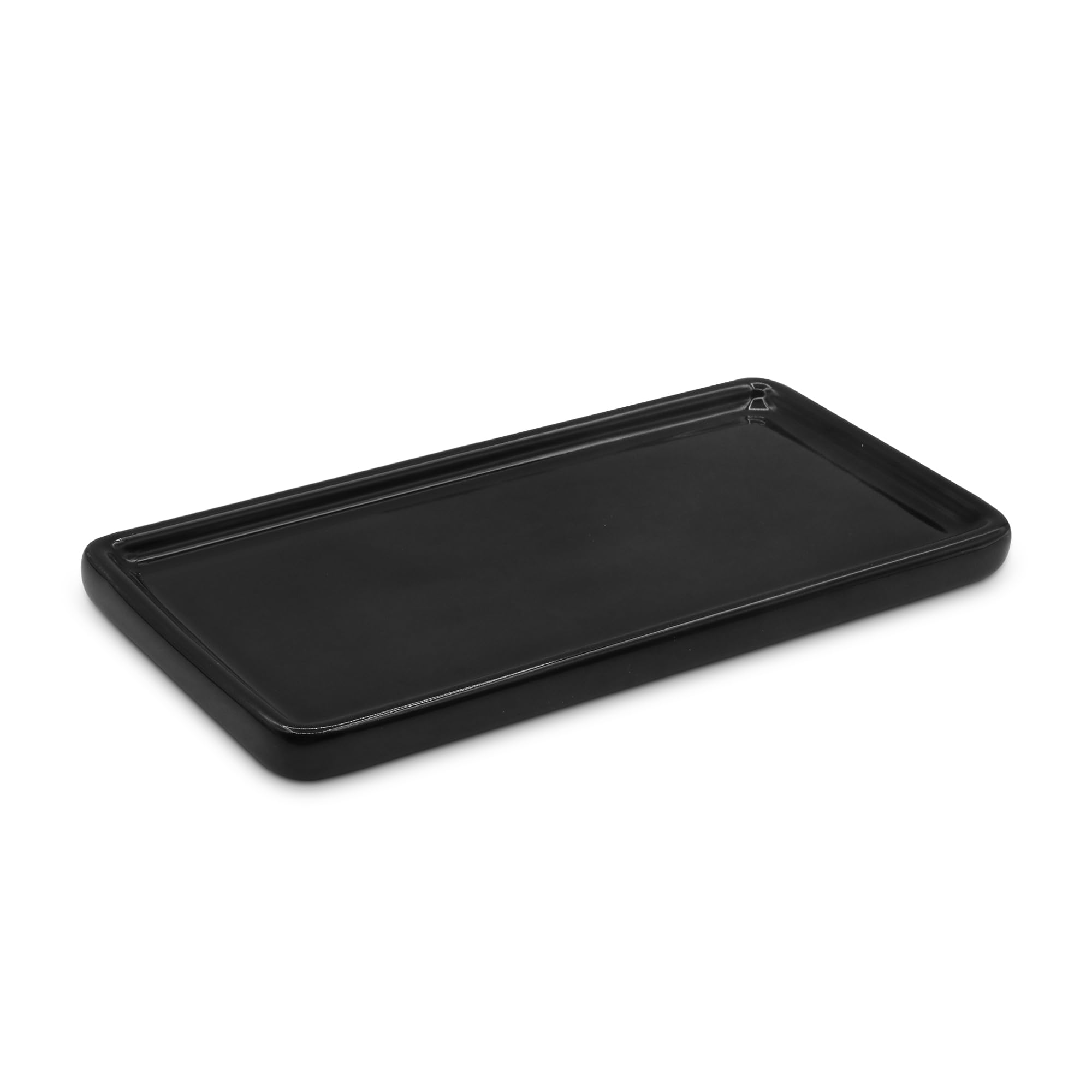 LoeJan 6" Bathroom Tray, Ceramic Vanity Dish for Counter Kitchen Soap Perfume Candle, Small Organizer Plate for Home Decor Plant