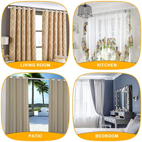 White Curtain Rods For Windows 66 To 120, 1 Inch Heavy Duty Curtain Rod Set With Adjustable Brackets Outdoor Single Window Rods(5.5-10 Ft) #TOP6