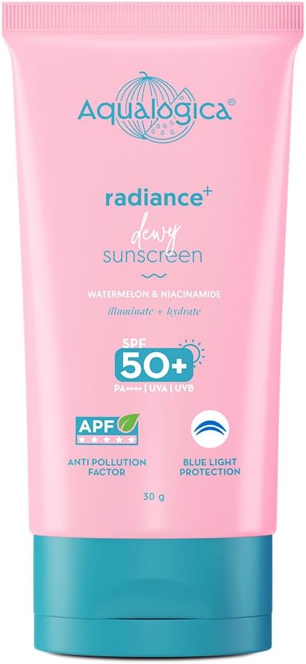 Radiance+ Dewy Sunscreen SPF 50 PA+++ - 30g | With Watermelon & Niacinamide | Lightweight & Non-Sticky | No white-cast | Suitable for all skin types | For Men & Women