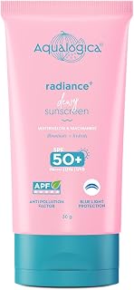 Aqualogica Radiance+ Dewy Sunscreen Gel SPF 50+ PA++++ | Lightweight texture for oily , combination , acne prone skin | Br... Price In India