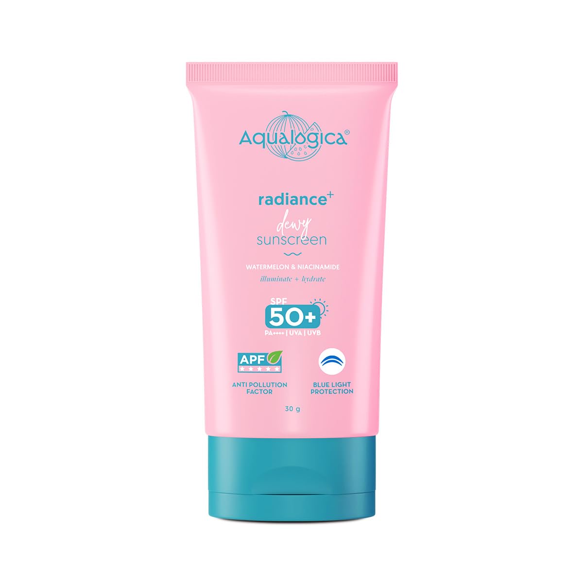 Aqualogica Radiance+ Dewy Sunscreen Gel SPF 50+ PA++++ | Lightweight texture for oily , combination , acne prone skin | Br...