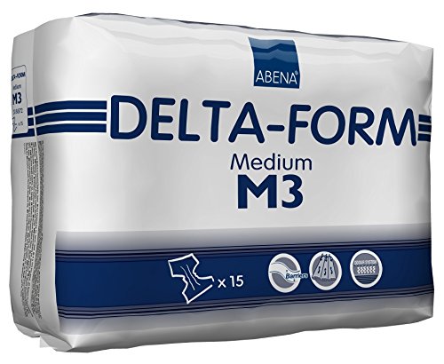 Abena Delta-Form Adult Incontinence Briefs, Level 3, (Medium To Large Sizes) Medium, 15 Count #TOP4