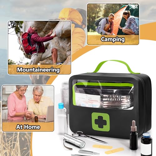 Image of Marscamd Waterproof Empty First Aid Bag with a Detachable Panel, Small Medical Bag with Molle System, Green (Bag Only)