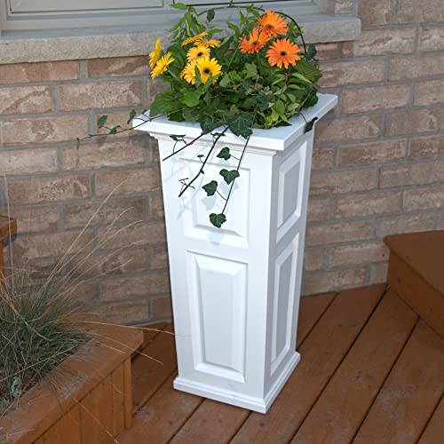Mayne Nantucket 32In Tall Planter - White - 16In L X 16In W X 32In H - With 6.5 Gallon Built-In Water Reservoir (4833-W) #TOP3