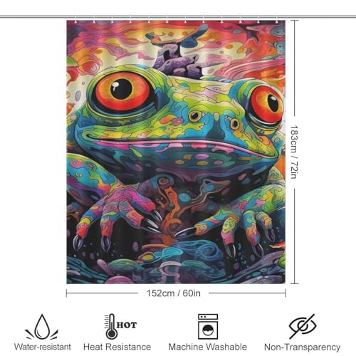 Rideau de douche grenouille tissu polyester imperméable baignoire lavable