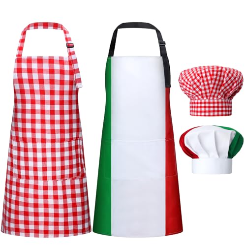 Toulite 4 Pcs Italian Themed Party Decorations Chef Costume Set