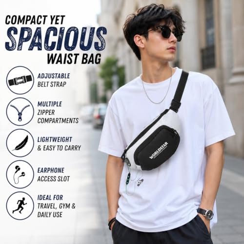 Image of WORLD STAR Waist Bag for Men and Women | Fanny Pack for Men | Trendy Mobile Waist Pouch Pocket Bag for Girls and Boys | Waterproof Hip and Side Bags for Outdoor Hiking Travel