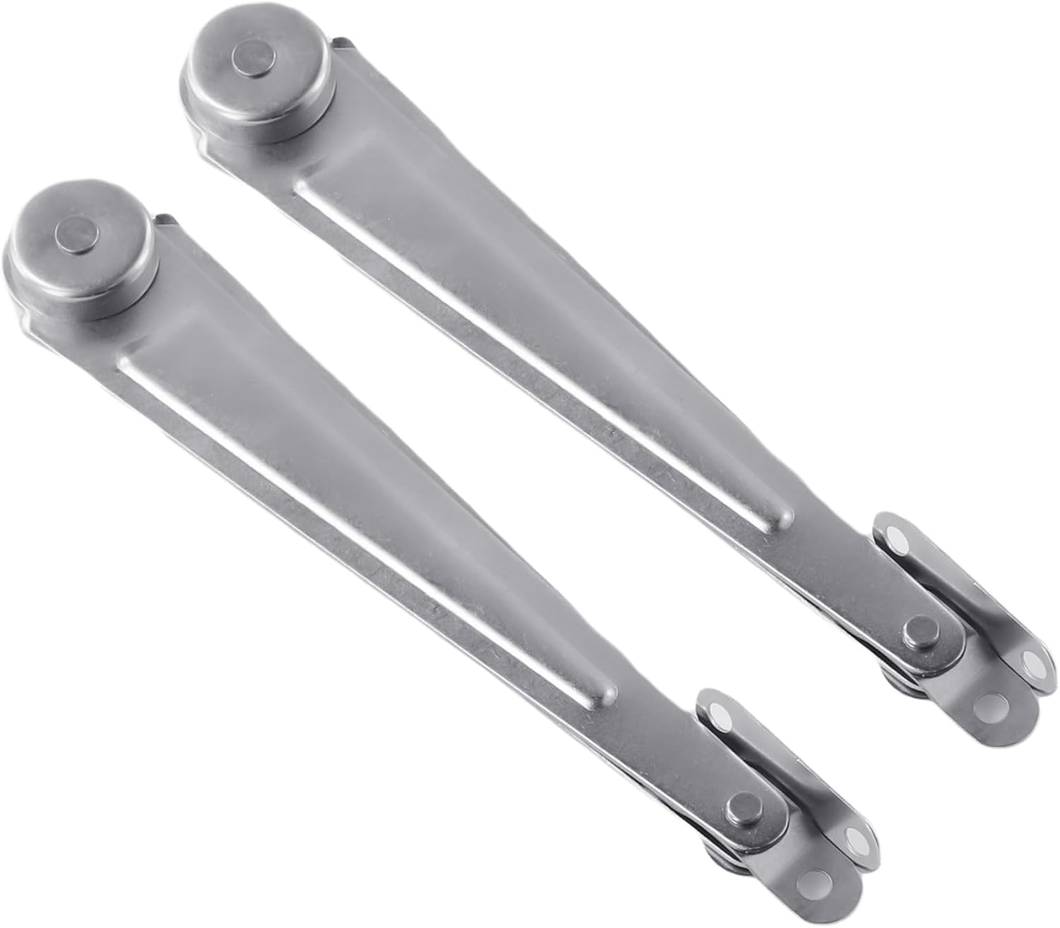 2pcs 26cm Metal Straight Lid Support Hinge Stay for Cupboard Furniture Doors, Iron Folding Lift Lid Supports with Stop Position, Silent Operation for Desks and Drop Front Cabinets, Silver