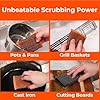 Heavy-Duty Steel Wool Scrubber Sponges 4 Pack – Stainless Steel Cleaning Pads for Dishes, Pots, Pans, Grills & Ovens – Durable Multi-Surface Kitchen Scrubbing Tools for Tough Grease & Burnt Food #2