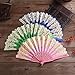 Folding Hand Fan Folding Fan Luxury Fashion Folding Fan Flower Lace Silk Wedding Dance Party Stage Performance Decoration Hand Held (Yellow)