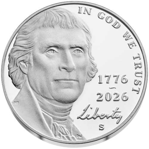 2026-S Proof Semiquincentennial Jefferson Nickel 5 Cent Ultra Cameo Dual Date