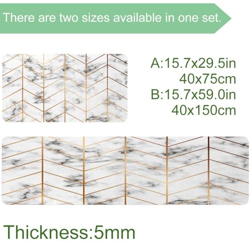 Tapis de cuisine absorbant et lavable lot de 2 géométrique antidérapant - 4