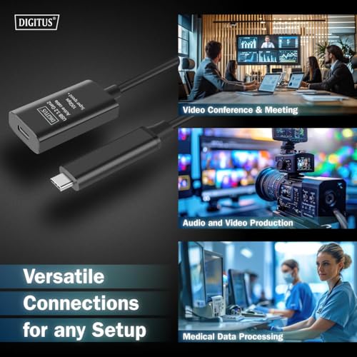 Digitus Cavo Di Prolunga Usb 3.2 Gen 2 Attivo - 5 M - Da Presa A Spina USB-C - Plug & Play - Fino A 10 Gbit/S - Nero - 5