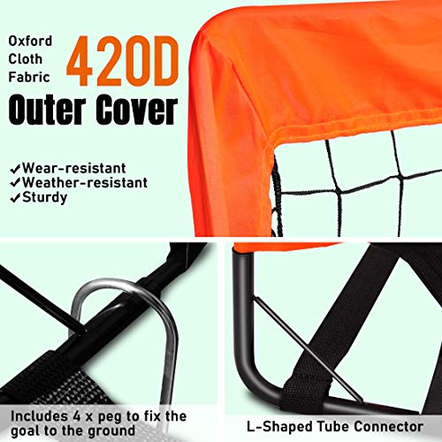 Portable Soccer Goal, Soccer Net For Kids Backyard Training 4'X3', 1 Pack (Orange) #TOP4