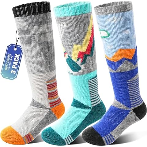 ANTSANG Kids Merino Wool Ski Socks Cover
